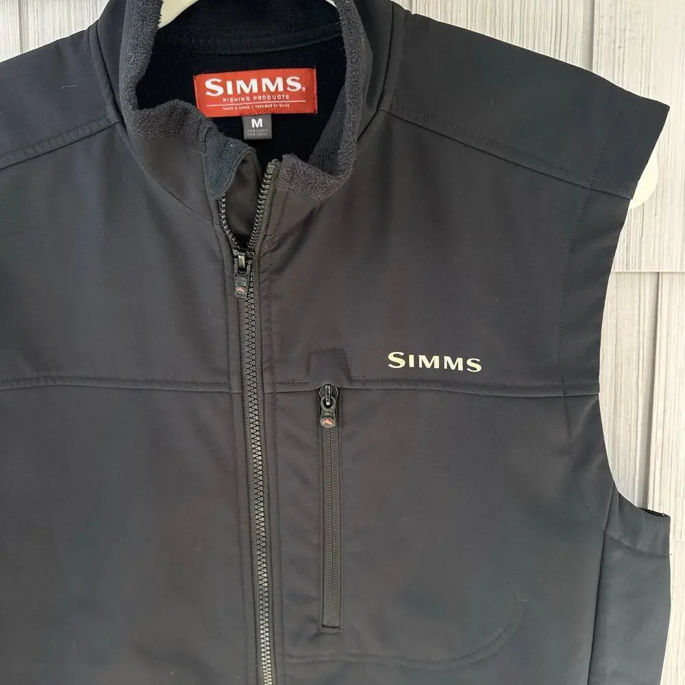 SIMMS Men’s Black Fleece Vest, Size M